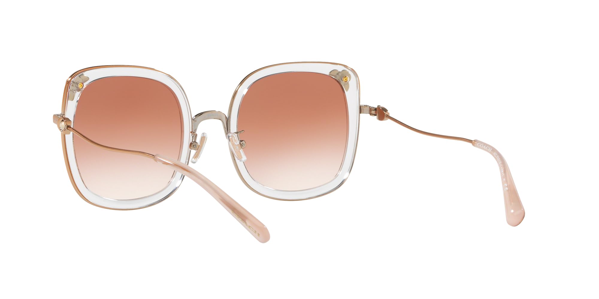 Coach HC7101B Sunglasses, Rose Gold/Transparent Pink/Pink Gradient, 53 mm