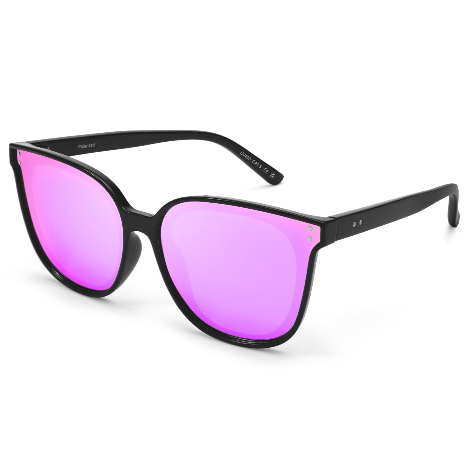 LVIOE Oversized Polarized Sunglasses for Women Trendy Large Cat Eye UV Protection Shade LS1627s