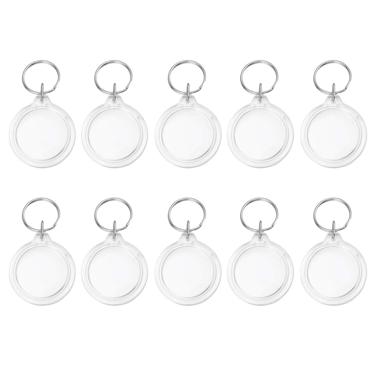 SUPVOX 100pcs Acrylic Keychain Acrylic Photo Keychain Circular Photo Keychain Blank Keyring Transparent Photo Frame Keyring