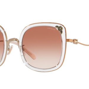 Coach HC7101B Sunglasses, Rose Gold/Transparent Pink/Pink Gradient, 53 mm