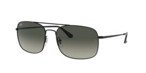 ray-ban rb3611 square sunglasses, matte black/light grey gradient dark grey, 60 mm