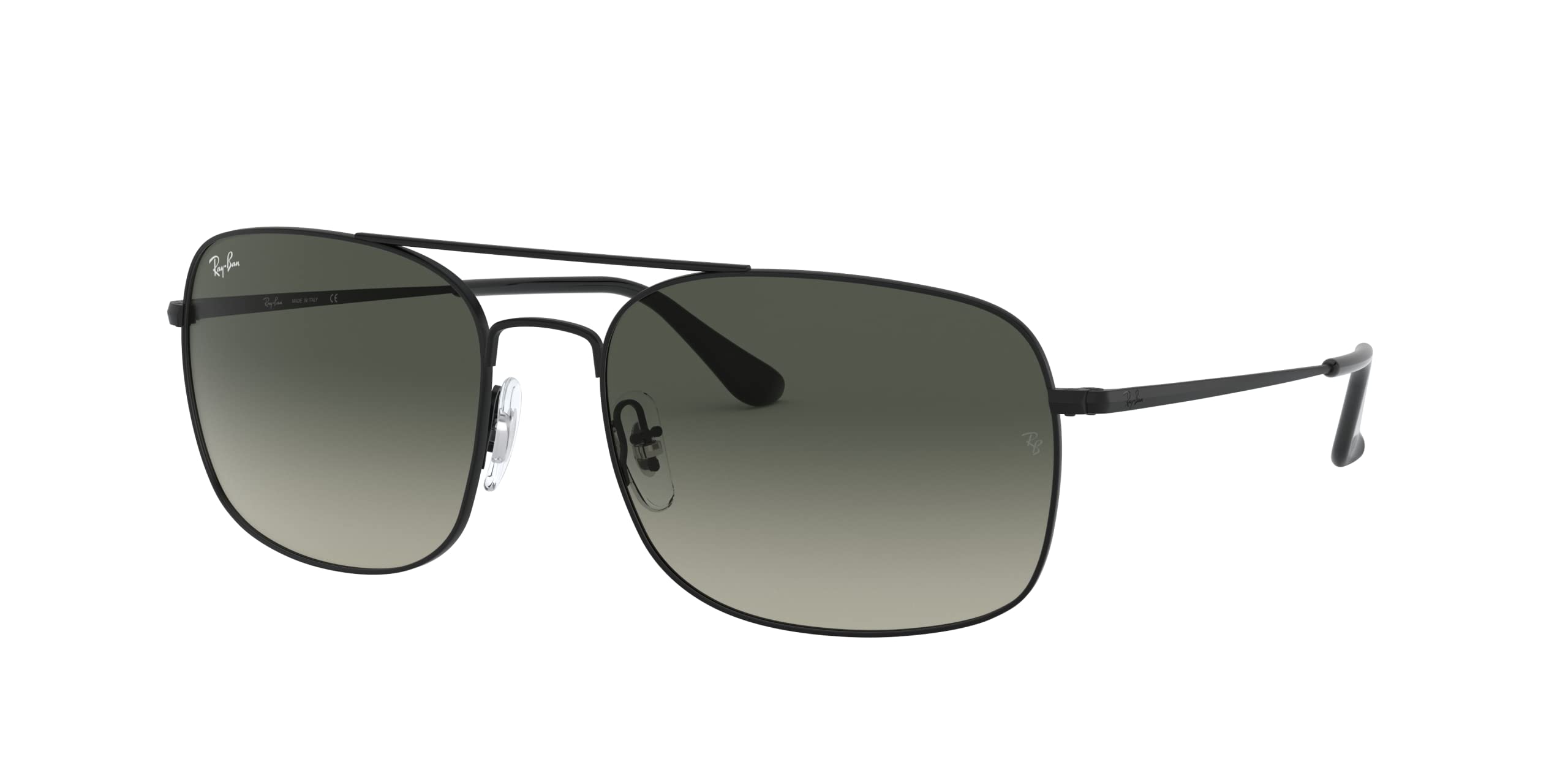 Ray-Ban RB3611 Square Sunglasses, Matte Black/Light Grey Gradient Dark Grey, 60 mm