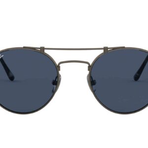 Ray-Ban Rb8147 Titanium Round Sunglasses, Demi Gloss Pewter/Dark Blue, 50 mm