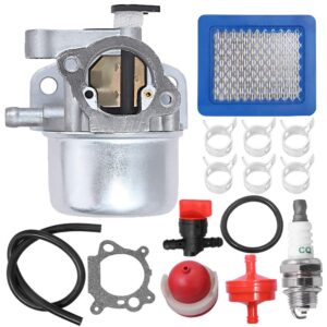 carburetor with air filter spark plug primer bulb replacement for bs lawnmover 799866 790845 799871 796707 794304 12h800 engine toro craftsman lawn mower carb toro 22" recycler