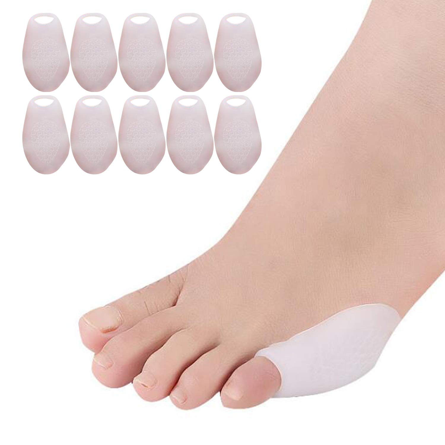 Yimanduo 5 Pairs Pinky Toe Protector Bunion Corrector New Material Gel Little Toe Separator Bunionette Cushion Sleeve Splint for Overlapping Toe, Pinky Hammer Toes.