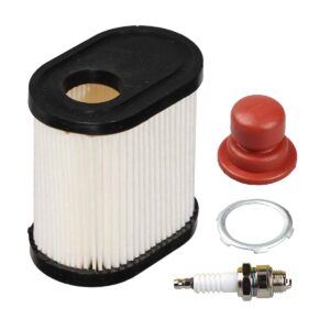 HIFROM 36745 Air Filter Cleaner with Primer Bulb Spark Plug Replacement for Tecumseh LEV115 LEV120 TVS90 OVRM60 OVRM105 Centura 5.5hp Engines Oregon 30-030 Stens 100-317 Prime Line 7-08304 - 1set