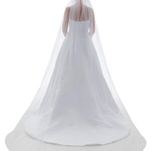 SAMKY 1T 1 Tier Beaded Edge Wedding Veil - Light Ivory Cathedral Length 108" V120