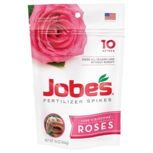 jobe's 4102 rose outdoor fertilizer food spikes, 10 pieces, 16 oz (pack of 2)