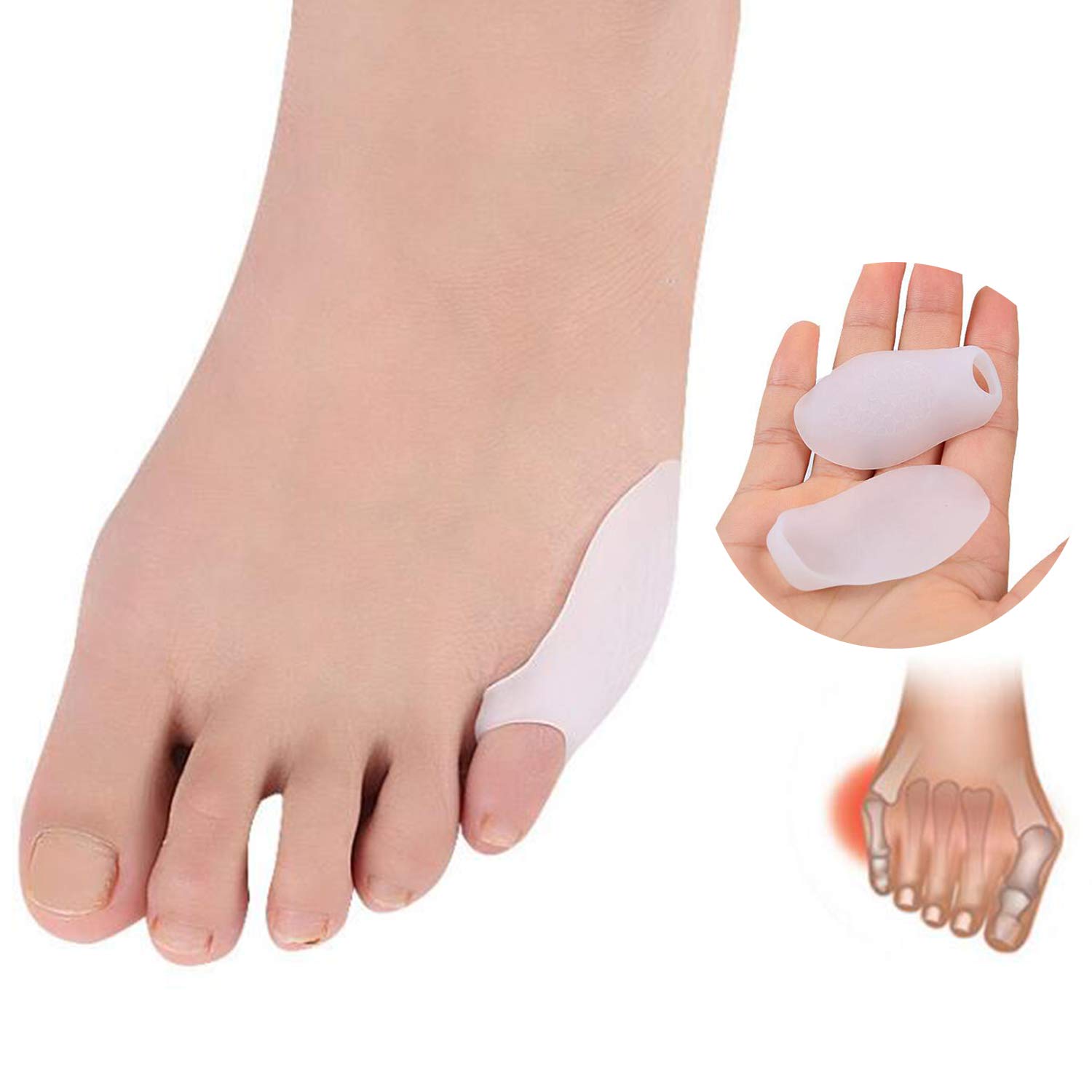 Yimanduo 5 Pairs Pinky Toe Protector Bunion Corrector New Material Gel Little Toe Separator Bunionette Cushion Sleeve Splint for Overlapping Toe, Pinky Hammer Toes.