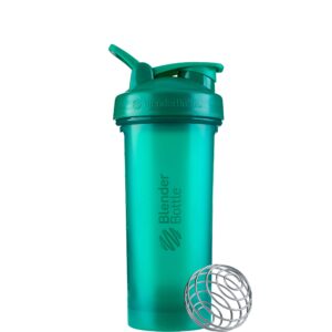 blenderbottle classic v2 shaker bottle perfect for protein shakes and pre workout, 28-ounce, emerald green