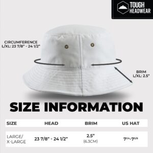 Tough Headwear Summer Bucket Hat - Fisherman Hat - Beach Bucket Hats, Men & Women for Protection White