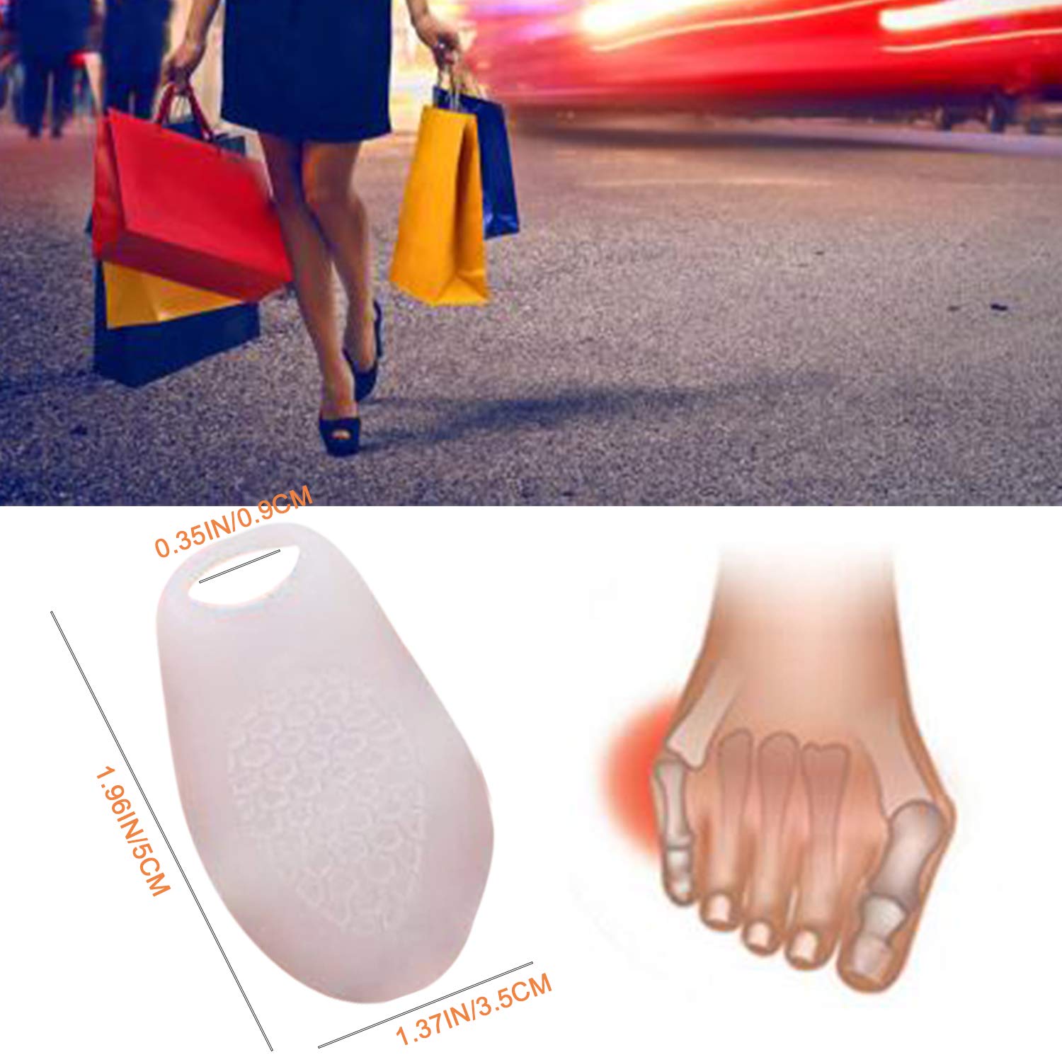 Yimanduo 5 Pairs Pinky Toe Protector Bunion Corrector New Material Gel Little Toe Separator Bunionette Cushion Sleeve Splint for Overlapping Toe, Pinky Hammer Toes.