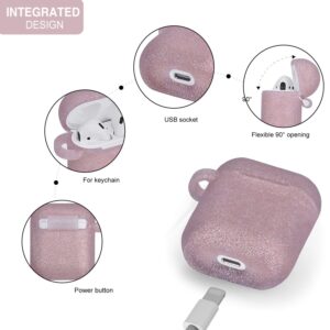 TOROTOP Silicone Case Compatible with Airpod Case Case Cover Accessories with Bling Elephant Keychain/Storage Box for Airpods 2/1 Charging Protective Case(Rose Gold)