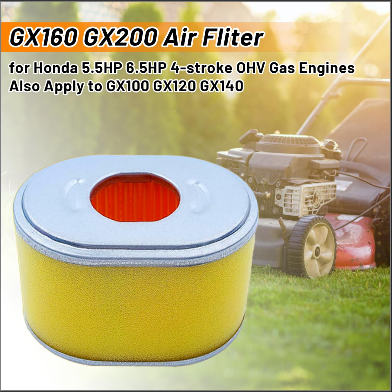 UAUS 6 Pcs Air Filter Cleaner Element Fits 5.5HP & 6.5HP Honda GX160 & GX200