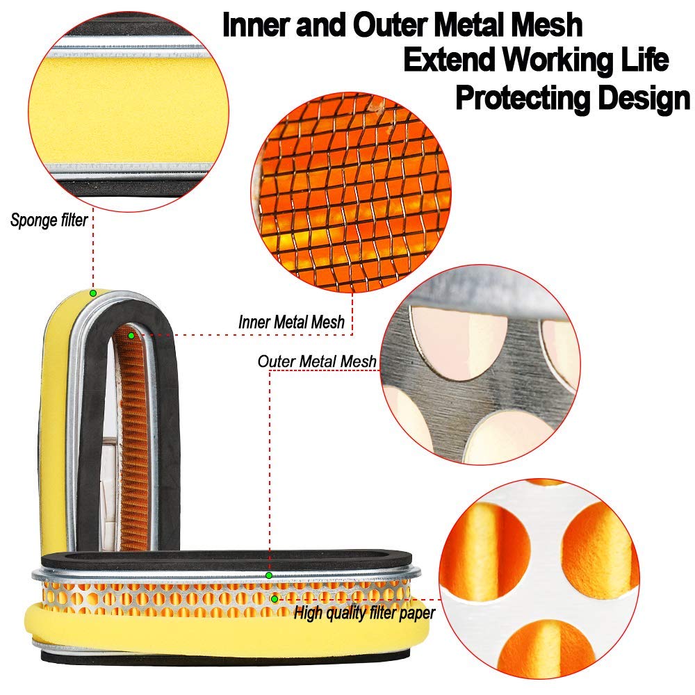 HIFROM 17210-ZE6-505 Air Filter Pre-Filter with Fuel Line Fuel Filter Spark Plug Replacement for Honda HR194 HR195 HR21 HR214 HR215 HR21 HRA21 HRA214 HRA215 HRC215 GV150 GV200 GXV120 Engines