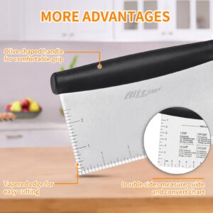 ALLTOP Bench Scraper & Chopper for Kitchen - Ideal Baking Essential Utensil,Stainless Steel Pastry/Dough/Food Cutter Tool for Cake Pizza Bread,Grilling,Cooking - 1 Pack