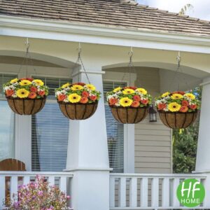 HFHOME 2PCS 14" Round Coco Liner, 14 inch Coco Fiber Replacement Liners for Hanging Basket