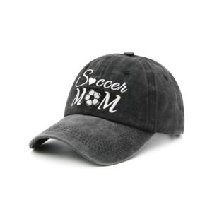 waldeal women's embroidered soccer mom hat adjustable vintage game day cap black