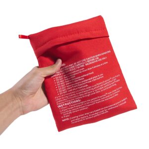 OBTANIM Microwave Potato Bag, 2 Pack of Reusable Microwave Cooker Bag Baked Pouch Potato Bag, Red