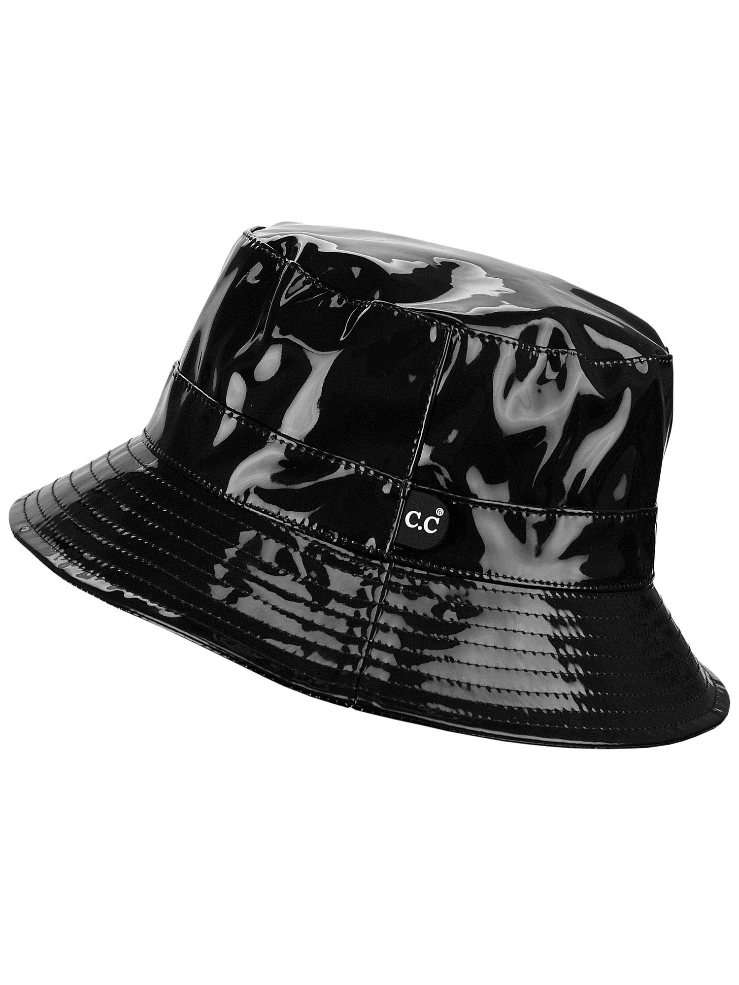 C.C Women's All Season Foldable Waterproof Rain Bucket Hat, Black