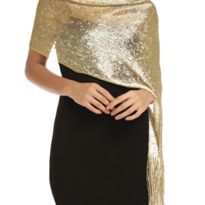 Rheane Shawl Wraps for Women Shawls and Wraps for Evening Dresses Gold Dress Evening Dresses for Women 2024 Wedding Guest Summer (Dark Gold with Gold Glitter)