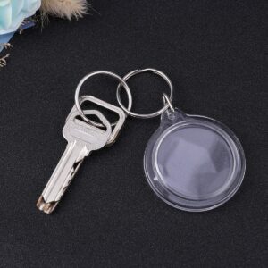 SUPVOX 100pcs Acrylic Keychain Acrylic Photo Keychain Circular Photo Keychain Blank Keyring Transparent Photo Frame Keyring