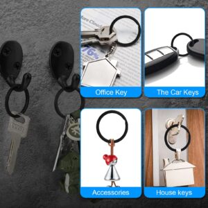 AWTOK 32mm Black Split Key Ring, Black Flat Key Ring, Black Split Ring, Black O Ring for Car Keys, for Home Key (12pcs)