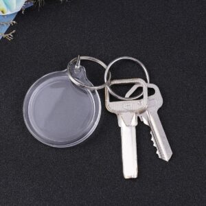 SUPVOX 100pcs Acrylic Keychain Acrylic Photo Keychain Circular Photo Keychain Blank Keyring Transparent Photo Frame Keyring