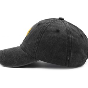 Waldeal Women's Embroidered Sunflowers Baseball Cap Adjustable Distressed Vintage Summer Dad Hat Black