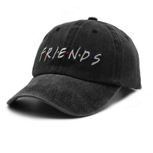 Waldeal Women's Finesse Friends Baeball Hats Embroidered Plain Ball Cap Dad Hat Adjustable Denim Black