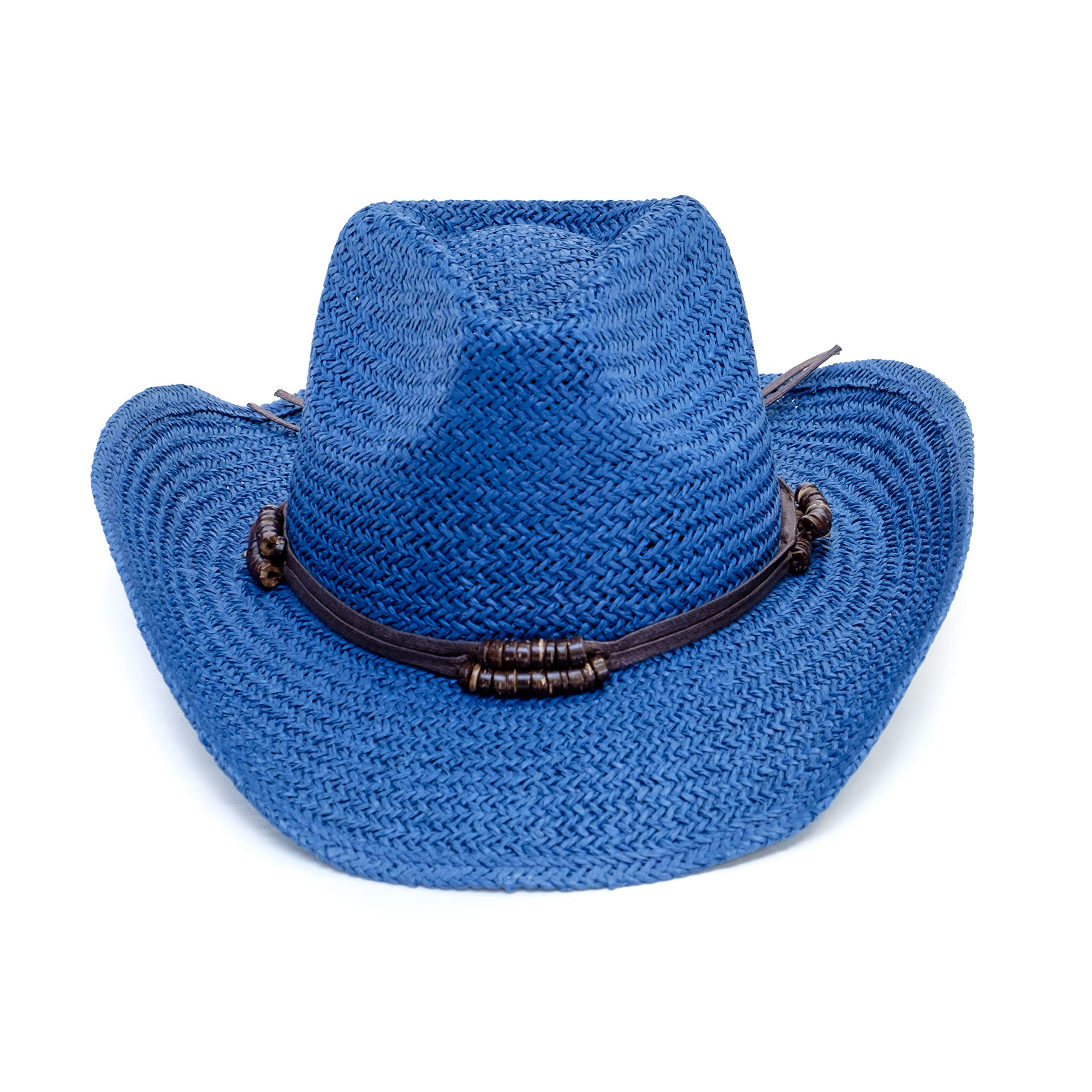 Old Stone Straw Cowboy Cowgirl Hat for Men/Women Unisex Summer Winter Wide Brim Sun Hat Dallas Western Style for Safari Fishing Beach Golf Hiking Multipurpose,Chloe Denim