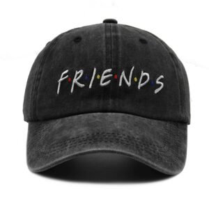 Waldeal Women's Finesse Friends Baeball Hats Embroidered Plain Ball Cap Dad Hat Adjustable Denim Black