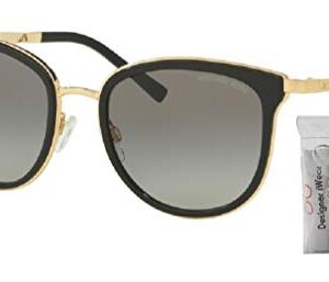 Michael Kors MK1010 ADRIANNA I Square 110011 54M Black/Gold/Grey Gradient Sunglasses For Women + BUNDLE with Designer iWear Eyewear Kit