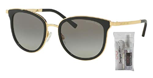 Michael Kors MK1010 ADRIANNA I Square 110011 54M Black/Gold/Grey Gradient Sunglasses For Women + BUNDLE with Designer iWear Eyewear Kit