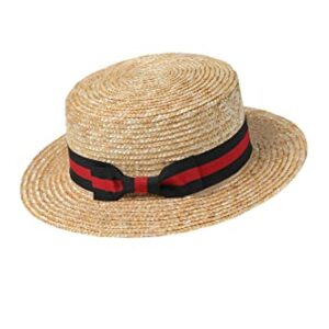 BABEYOND Men's 1920s Brim Boater Hat Gatsby Straw Hat 20s Costume Accessories