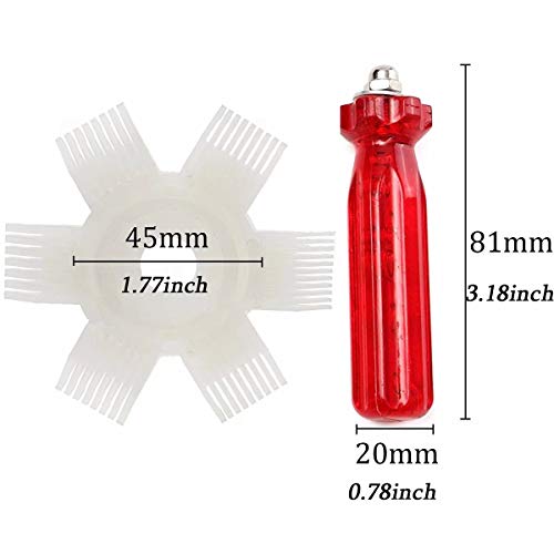 QzoneLife Air Conditioner Fin Comb Plastic Cleaner Repair Tool for AC Unit A/C, 8-15 Fins per Inch, 2.5inch Diameter, 3.9inch Handle Length