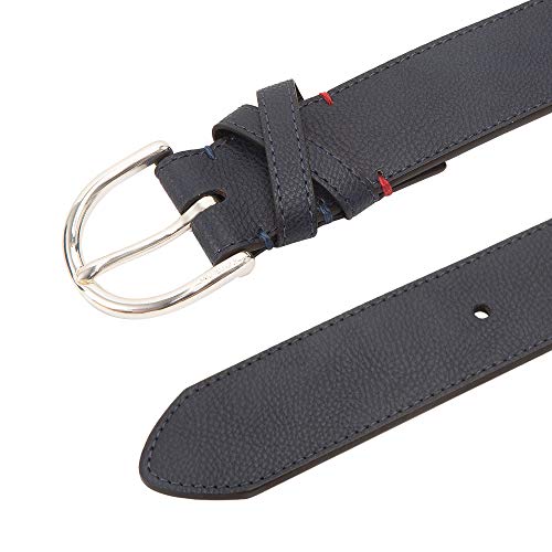 Tommy Hilfiger Women's Leather Cross Band Casual Fashion Belt, Navy Cross Band, Medium