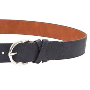 Tommy Hilfiger Women's Leather Cross Band Casual Fashion Belt, Navy Cross Band, Medium