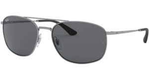 ray-ban rb3654 square sunglasses, gunmetal/dark grey, 60 mm