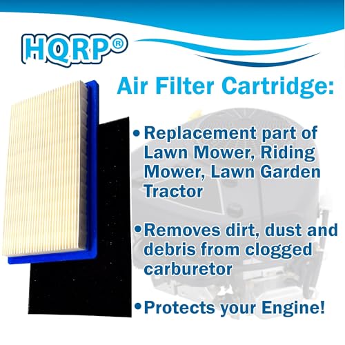 HQRP Primary Filter with Pre-Filter Compatible with John Deere MIU10998 MIU10999 fits X300 X300R X304 Series Lawn Tractors equipped with Kawasaki FH491V Engine