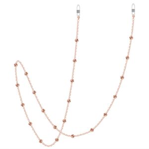 ZOORON Eyeglass Chains for Women, Premium Beaded Eyeglass Necklace Chain Cord, Eye Glasses String Holder 2Pack-Rose Gold & Silver