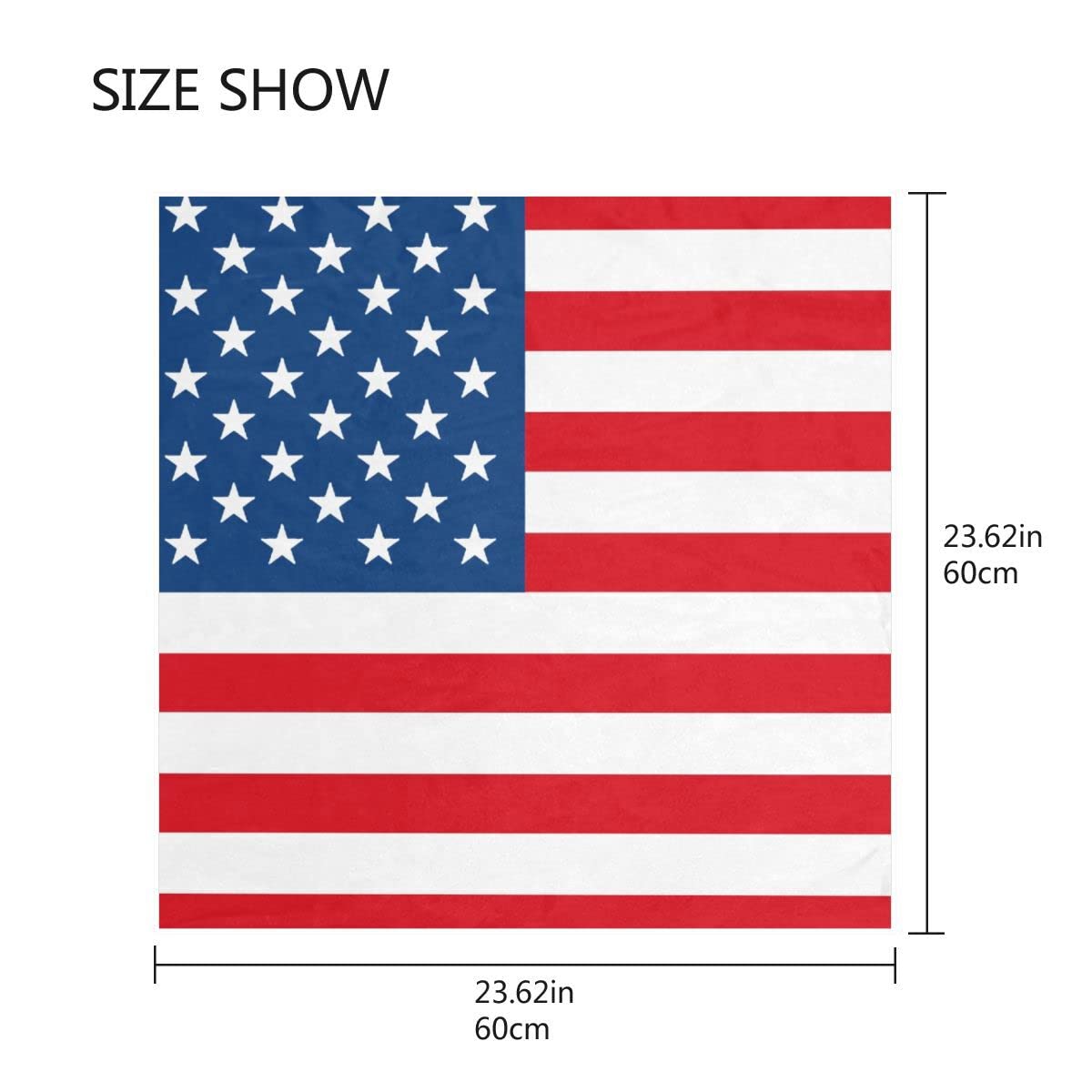 Women's Fashion Silk Scarf American Flag Square Satin Headscarf Neck Scarf Head Hair Wraps