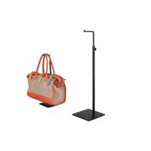 Adjustable Metal Handbag Rack Tabletop Handbag Purse Display Stand Single Hook Bag Stand Holder (Black)