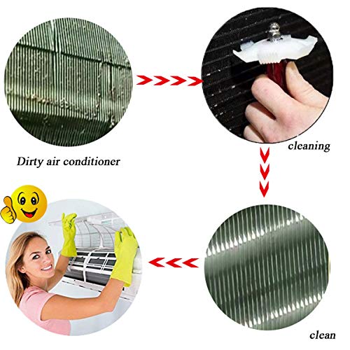 QzoneLife Air Conditioner Fin Comb Plastic Cleaner Repair Tool for AC Unit A/C, 8-15 Fins per Inch, 2.5inch Diameter, 3.9inch Handle Length