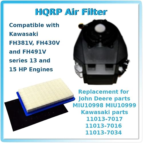 HQRP Filter with Pre-Filter compatible with Kawasaki 11013-7017 11013-7016 11013-7034, FH381V FH430V FH491V Series Engines