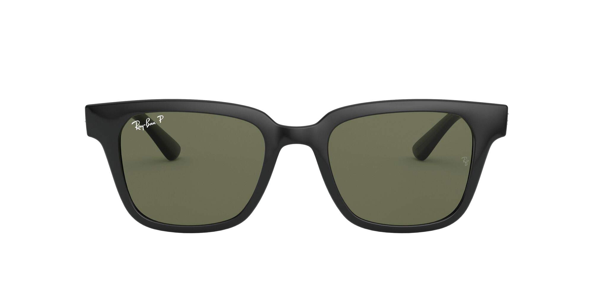 Ray-Ban Rb4323 Square Sunglasses, Black/Polarized Green, 51 mm