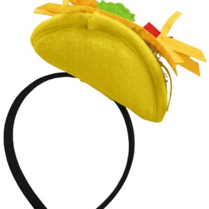 Nicky Bigs Novelties Mini Taco Hat Headband - Lightweight Festive Food Headband - Unisex Adult Cosplay Holiday Costume Accessory, Multi-color, One Size