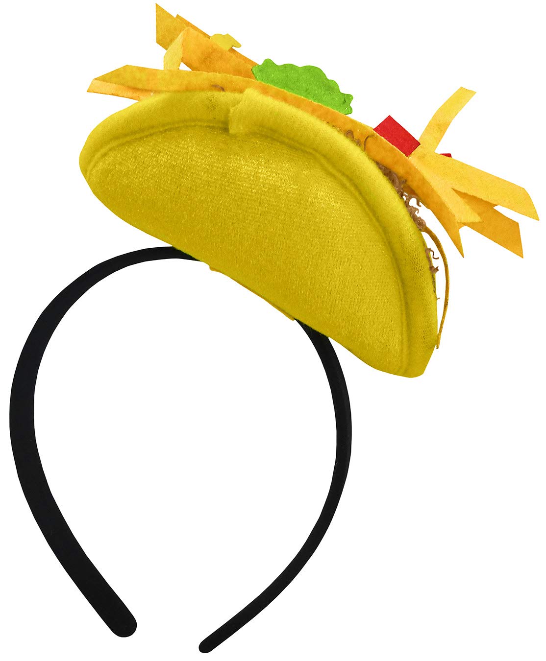 Nicky Bigs Novelties Mini Taco Hat Headband - Lightweight Festive Food Headband - Unisex Adult Cosplay Holiday Costume Accessory, Multi-color, One Size