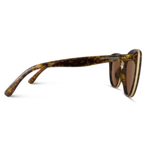 WearMe Pro - Women Full Lens Elegant Mirrored Lens Cat Eye Sunglasses (Tortoise/Brown Lens, 60)