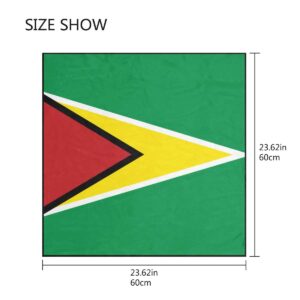 Women's Fashion Silk Scarf Guyana Flag Square Satin Headscarf Neck Scarf Head Hair Wraps